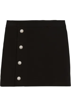 Balmain Logo-embossed knitted miniskirt