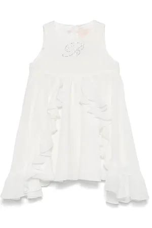 MISS BLUMARINE Crystal-embellished logo dress
