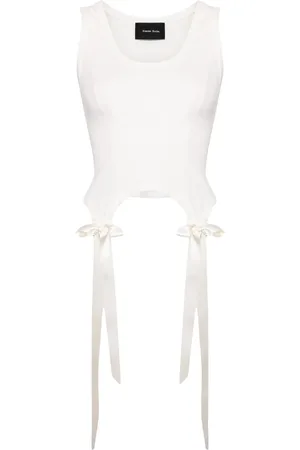Simone Rocha Easy Bow Tails cotton tank top