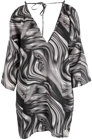 Karl Lagerfeld Swirl-print mini kaftan dress