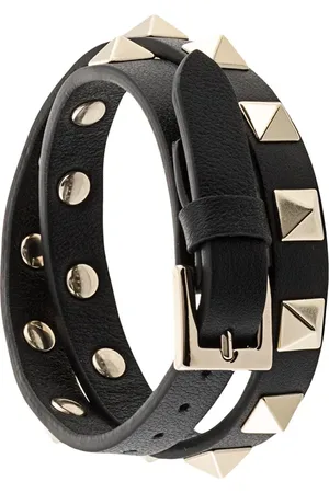 VALENTINO GARAVANI Rockstud double-strap leather bracelet