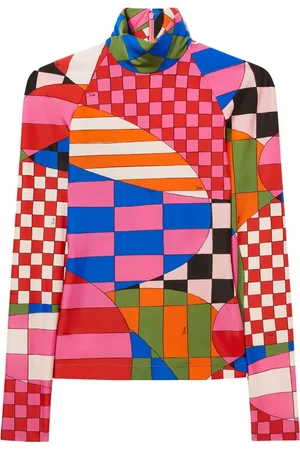 Puccini Giardino-print mock-neck top