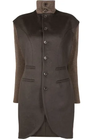 Gloria Coelho Knitted-panel wool coat