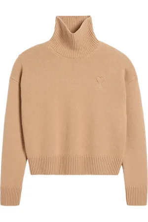 Ami Embossed Ami de Coeur roll-neck jumper