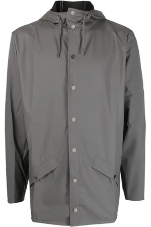 Rains Drawstring-hood press-stud parka coat