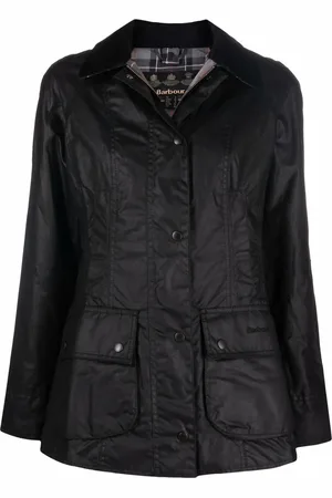Barbour Wax-coated buttoned-up jacket