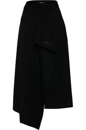 GOEN.J Asymmetric draped midi skirt
