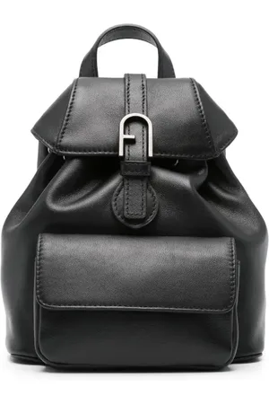Furla Logo-buckle leather backpack