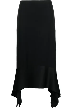Totême Asymmetric crepe-texture midi skirt