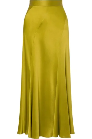 Alberta Ferretti Fluted satin midi skirt