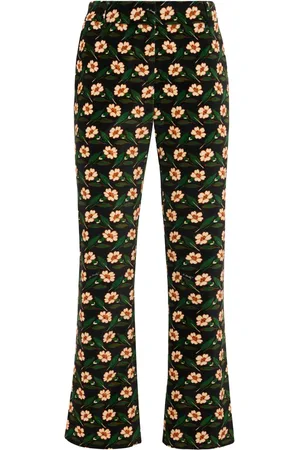 La DoubleJ Floral-print cropped trousers