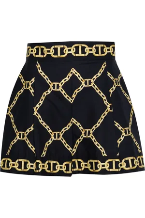 Twin-Set Chain-print wide-leg shorts