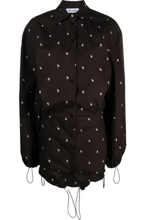 The Attico Logo-print cotton shirt dress
