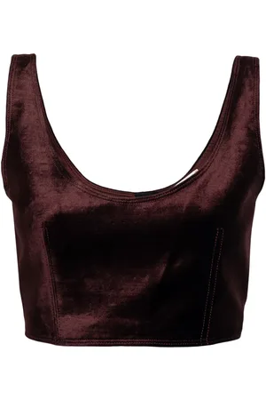 FORTE FORTE Bandeau-style velvet crop top