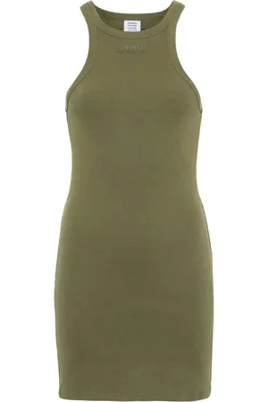 Vetements Logo-embroidered ribbed mini dress