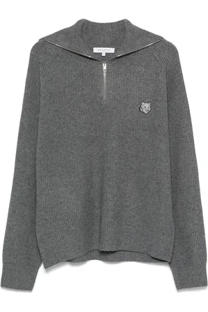 Maison Kitsuné Bold Fox Head-patch ribbed sweater