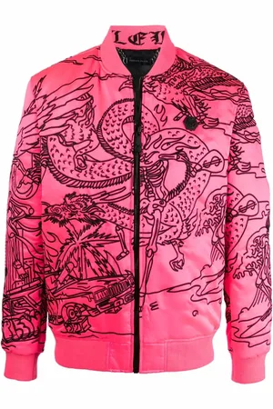 Philipp Plein Tattoo-motif embroidered bomber jacket