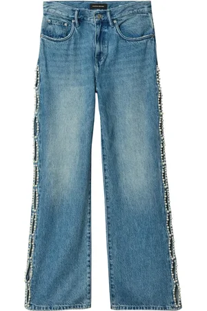 Purple Brand Pearl-embellished cut-out jeans