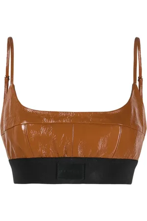 The Mannei Catalina cropped leather top