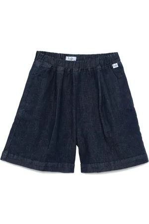 Il gufo Pleat-detail denim shorts