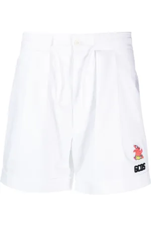 GCDS Logo-patch cotton shorts