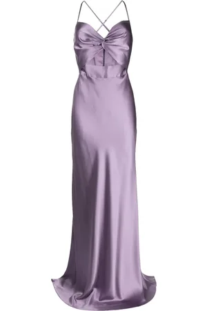 Michelle Mason Twisted-bodice silk gown