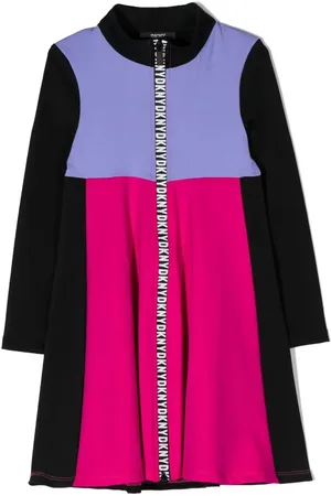 DKNY Logo-print colour block dress