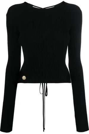 Philipp Plein Lace-up detail knitted top