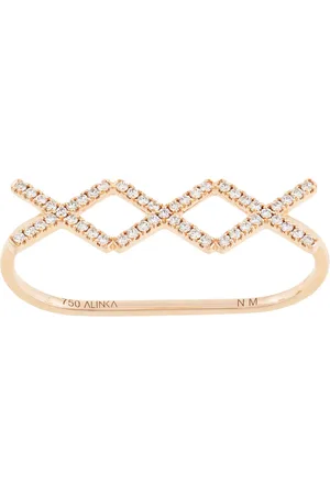 ALINKA 18kt rose KATIA TRIO diamond two-finger ring