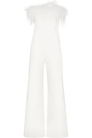 16Arlington Taree feather-trim strapless jumpsuit