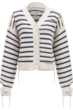 Maison Margiela Striped cotton knit cardigan