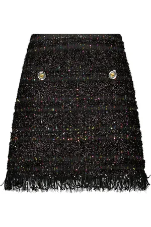Giambattista Valli Frayed-detail tweed skirt
