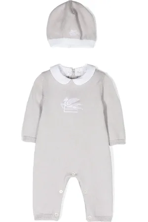 Etro Pegaso-motif knitted babygrow set