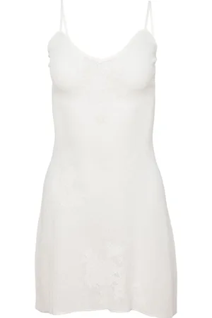 FLEUR DU MAL Pointelle-knit lace mini dress