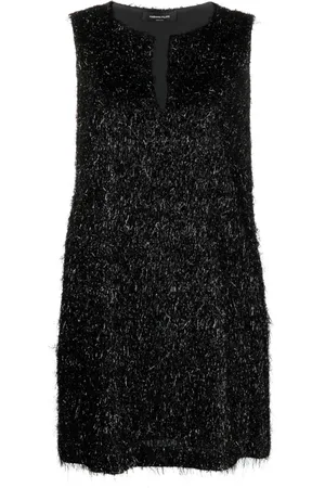 Fabiana Filippi Metallic-threading fringed minidress