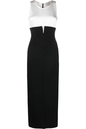 V:PM ATELIER Aria two-tone crepe maxi dress