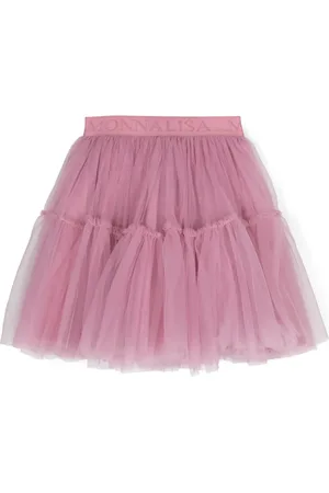 MONNALISA Logo-jacquard tulle tutu