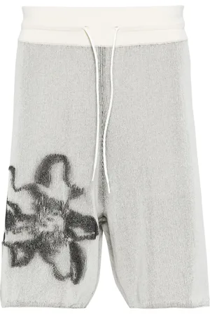 Y-3 GFX flower-jacquard ribbed shorts
