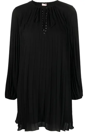 Liu Jo Tie-fastening crepe pleated minidress