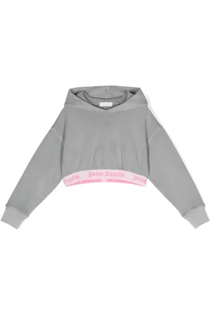 Palm Angels Logo-underband cropped hoodie