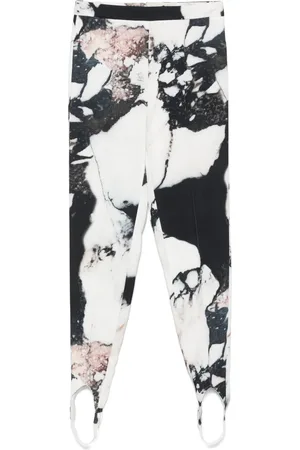 Roberto Cavalli Marble-print trousers