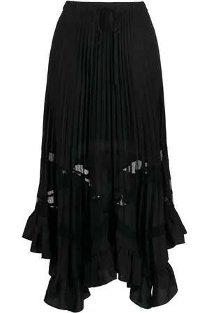 Claudie Pierlot Asymmetric hem pleated skirt