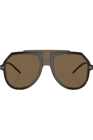 Dolce & Gabbana Tortoiseshell-effect aviator-frame sunglasses