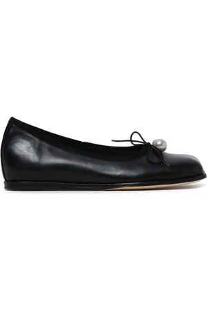 Simone Rocha Bow-embellished leather ballerina shoes