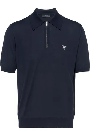 Prada Half-zip wool polo shirt
