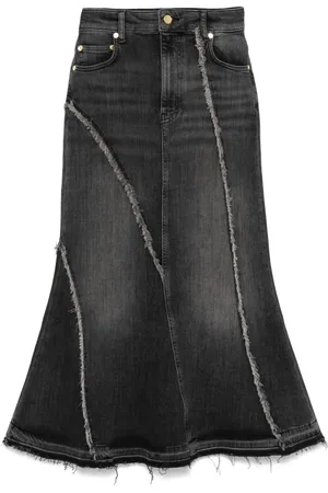 Ganni Frayed midi skirt