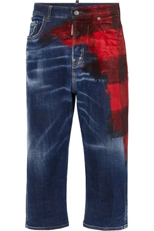 Dsquared2 Checked-panel denim jeans