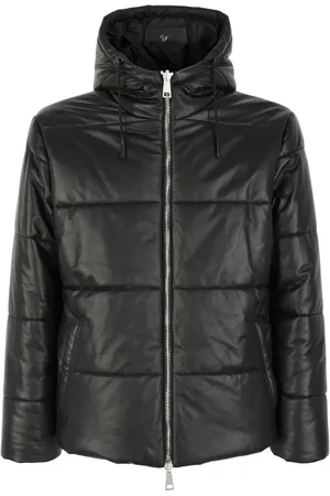 Giuseppe Zanotti Drawstring-hood leather puffer jacket