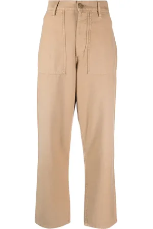 Ralph Lauren High-waisted tapered cotton trousers