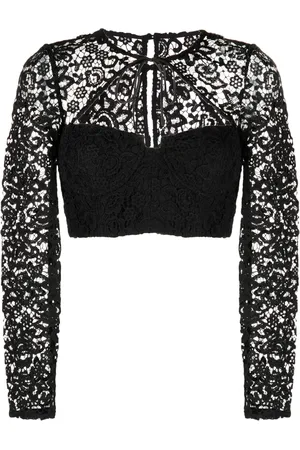 Self-Portrait Corded-lace crop top